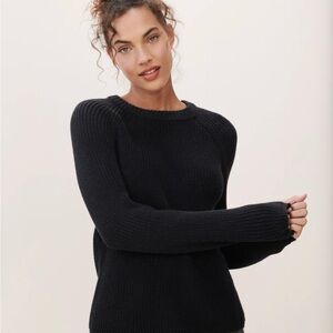 Jenni Kayne Cotton Fisherman Sweater - Black